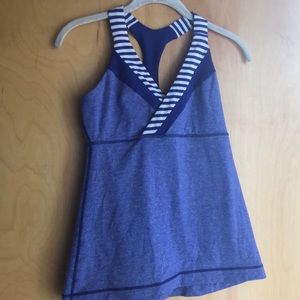 Lululemon purple crossover tank striped size 6